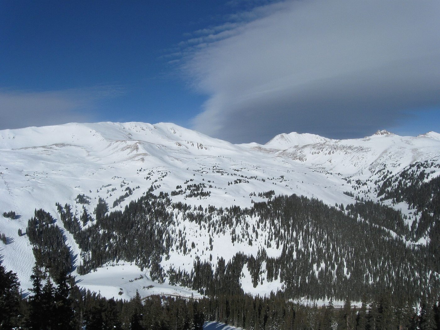 Loveland Ski Area above the I-70 corridor in Colorado under deep snow